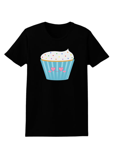 Cute Cupcake with Sprinkles - Heart Eyes Womens Dark T-Shirt by TooLoud-Womens T-Shirt-TooLoud-Black-X-Small-Davson Sales