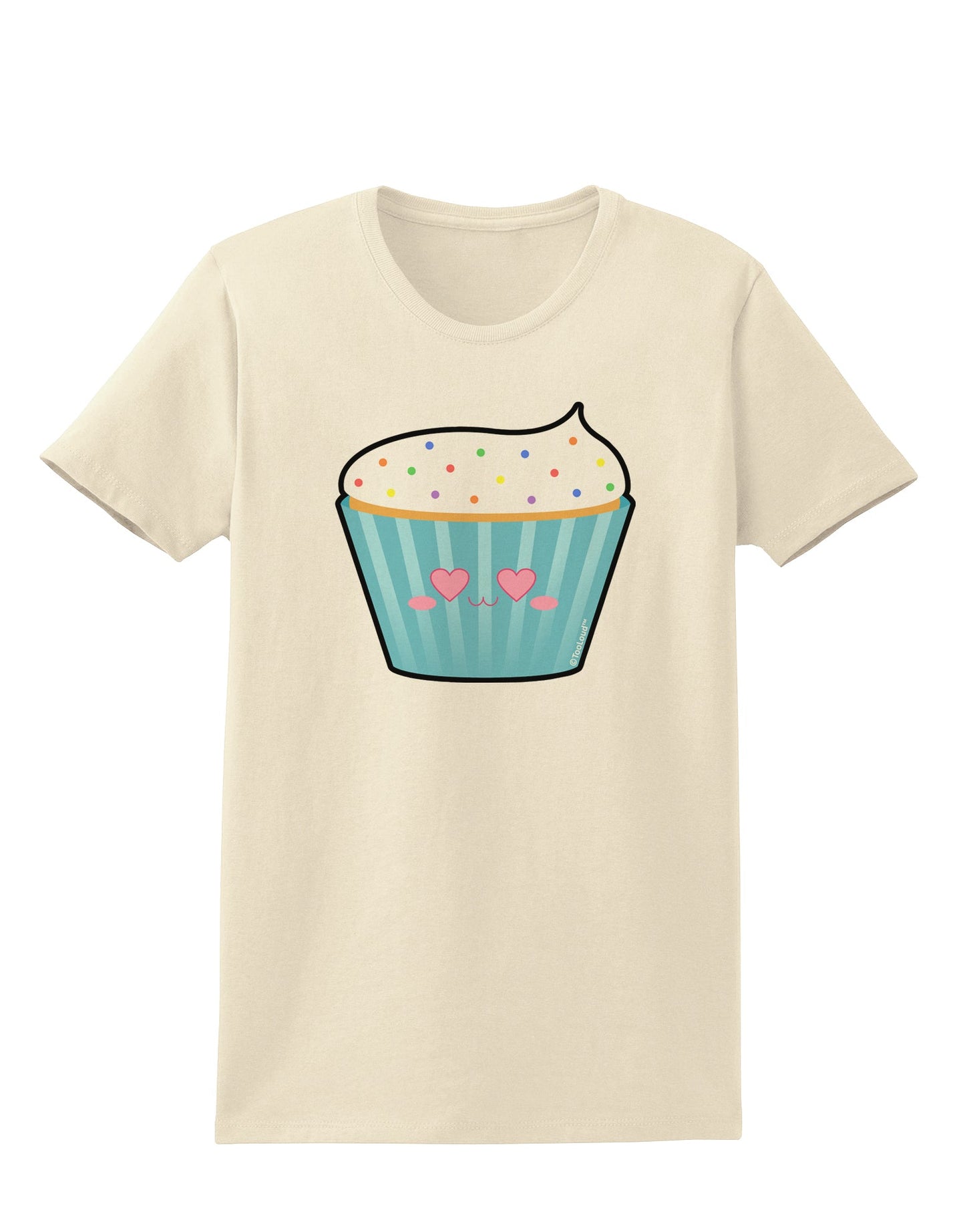 Cute Cupcake with Sprinkles - Heart Eyes Womens T-Shirt by TooLoud-Womens T-Shirt-TooLoud-Natural-X-Small-Davson Sales