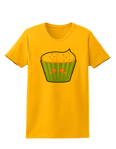 Cute Cupcake with Sprinkles - Heart Eyes Womens T-Shirt by TooLoud-Womens T-Shirt-TooLoud-Gold-X-Small-Davson Sales