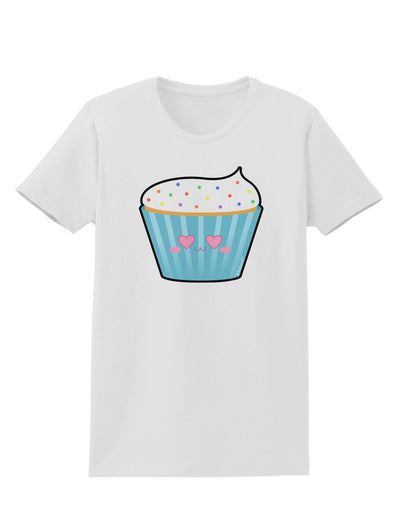 Cute Cupcake with Sprinkles - Heart Eyes Womens T-Shirt by TooLoud-Womens T-Shirt-TooLoud-White-X-Small-Davson Sales