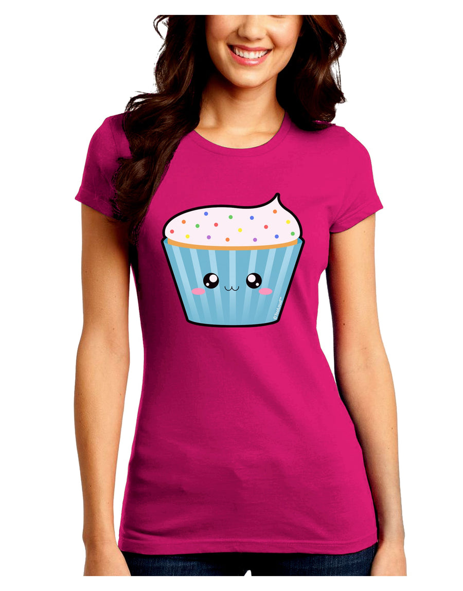 Cute Cupcake with Sprinkles Juniors Crew Dark T-Shirt by TooLoud-T-Shirts Juniors Tops-TooLoud-Black-Juniors Fitted Small-Davson Sales