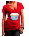 Cute Cupcake with Sprinkles Juniors V-Neck Dark T-Shirt by TooLoud-Womens V-Neck T-Shirts-TooLoud-Red-Juniors Fitted Small-Davson Sales