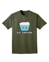 Cute Cupcake with Sprinkles - Lil Cupcake Adult Dark T-Shirt by TooLoud-Mens T-Shirt-TooLoud-Military-Green-Small-Davson Sales