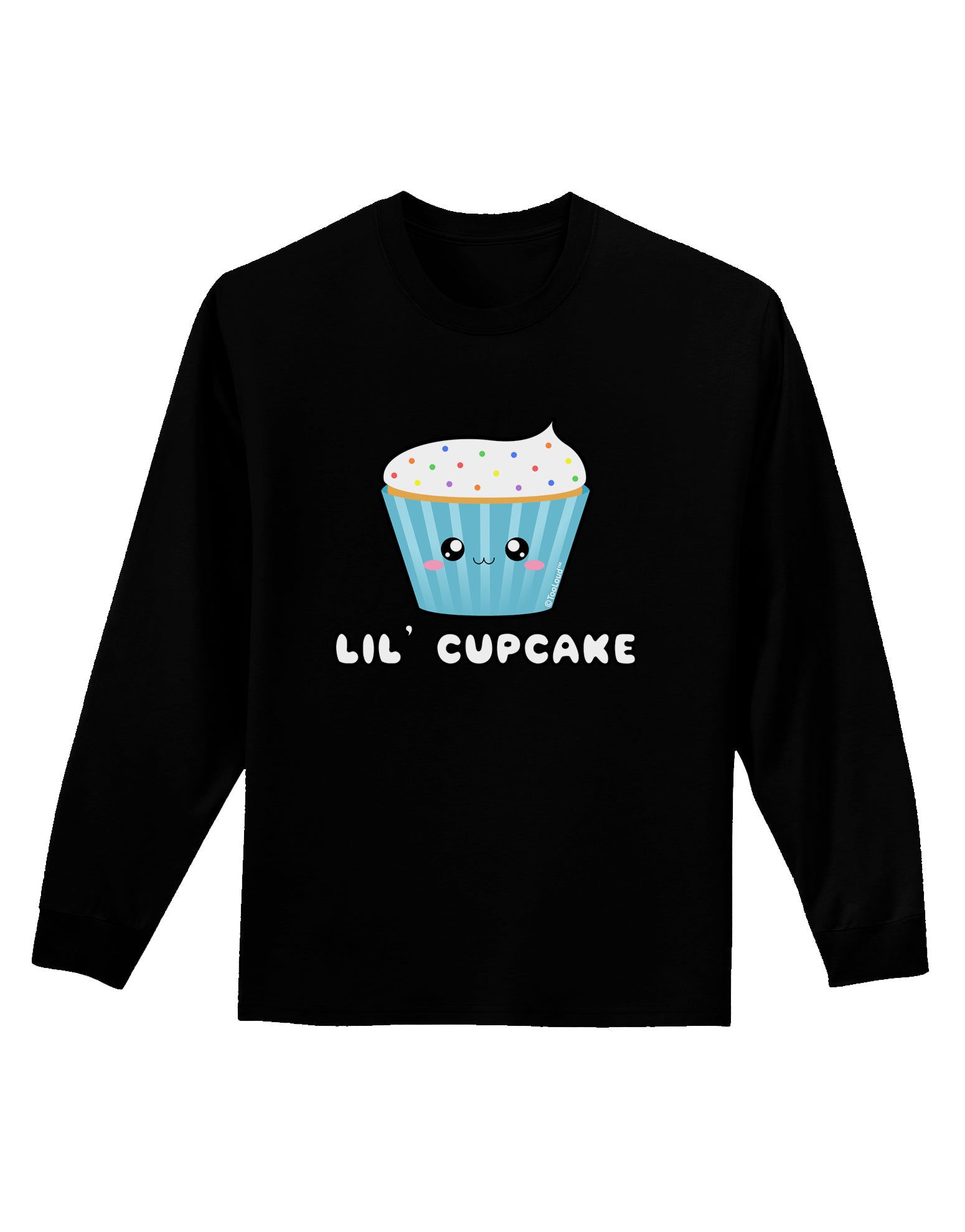 Cute Cupcake with Sprinkles - Lil Cupcake Adult Long Sleeve Dark T-Shirt by TooLoud-TooLoud-Black-Small-Davson Sales