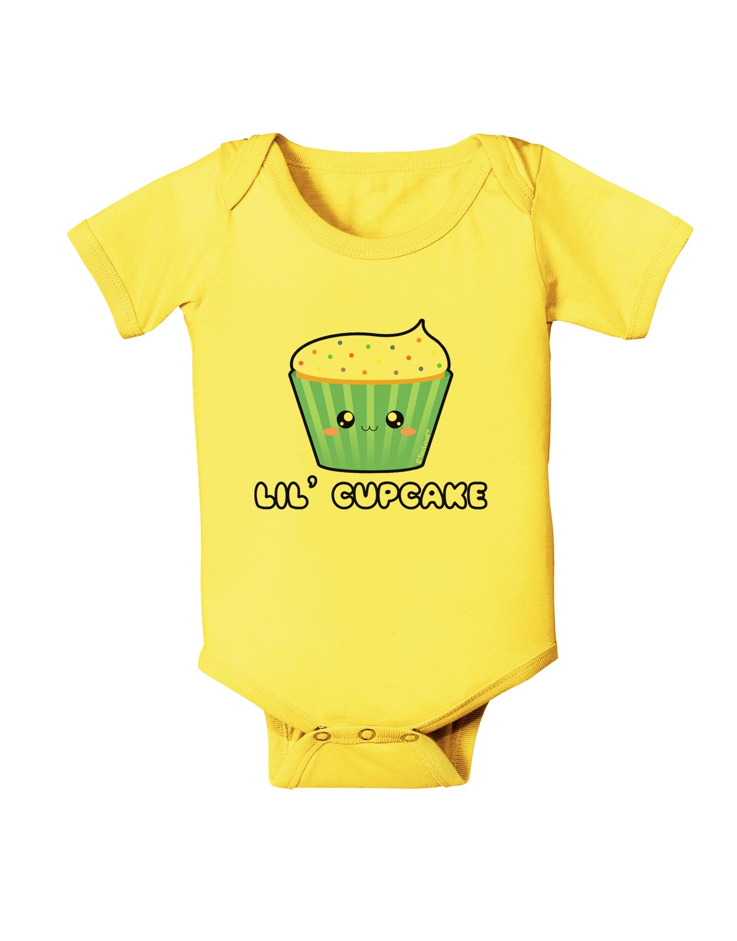 Cute Cupcake with Sprinkles - Lil Cupcake Baby Romper Bodysuit by TooLoud-Baby Romper-TooLoud-Yellow-06-Months-Davson Sales