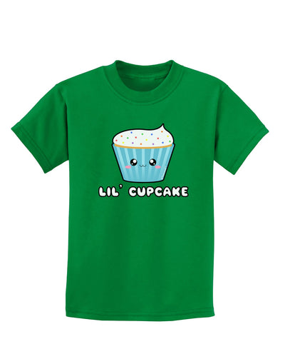 Cute Cupcake with Sprinkles - Lil Cupcake Childrens Dark T-Shirt by TooLoud-Childrens T-Shirt-TooLoud-Kelly-Green-X-Small-Davson Sales