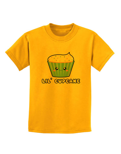 Cute Cupcake with Sprinkles - Lil Cupcake Childrens T-Shirt by TooLoud-Childrens T-Shirt-TooLoud-Gold-X-Small-Davson Sales