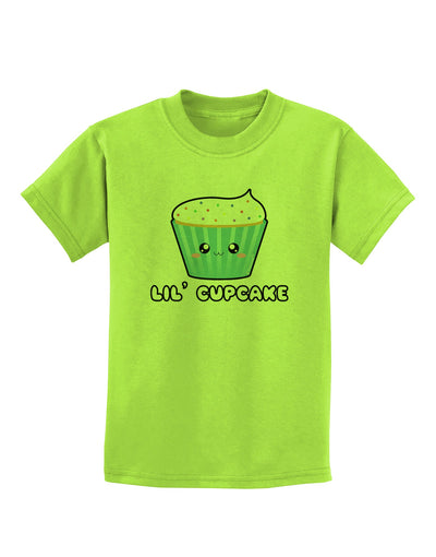 Cute Cupcake with Sprinkles - Lil Cupcake Childrens T-Shirt by TooLoud-Childrens T-Shirt-TooLoud-Lime-Green-X-Small-Davson Sales