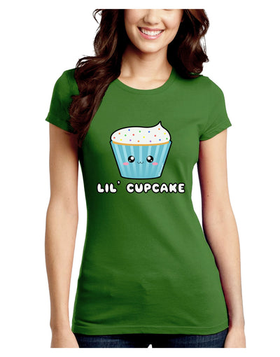 Cute Cupcake with Sprinkles - Lil Cupcake Juniors Crew Dark T-Shirt by TooLoud-T-Shirts Juniors Tops-TooLoud-Kiwi-Green-Juniors Fitted X-Small-Davson Sales