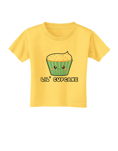 Cute Cupcake with Sprinkles - Lil Cupcake Toddler T-Shirt by TooLoud-Toddler T-Shirt-TooLoud-Yellow-2T-Davson Sales