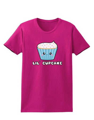 Cute Cupcake with Sprinkles - Lil Cupcake Womens Dark T-Shirt by TooLoud-Womens T-Shirt-TooLoud-Hot-Pink-Small-Davson Sales