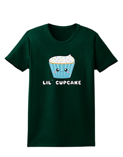 Cute Cupcake with Sprinkles - Lil Cupcake Womens Dark T-Shirt by TooLoud-Womens T-Shirt-TooLoud-Forest-Green-Small-Davson Sales