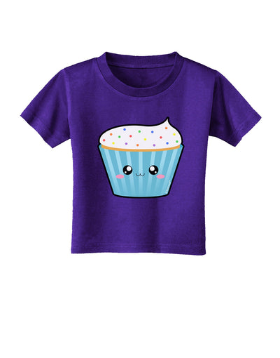 Cute Cupcake with Sprinkles Toddler T-Shirt Dark by TooLoud-Toddler T-Shirt-TooLoud-Purple-2T-Davson Sales