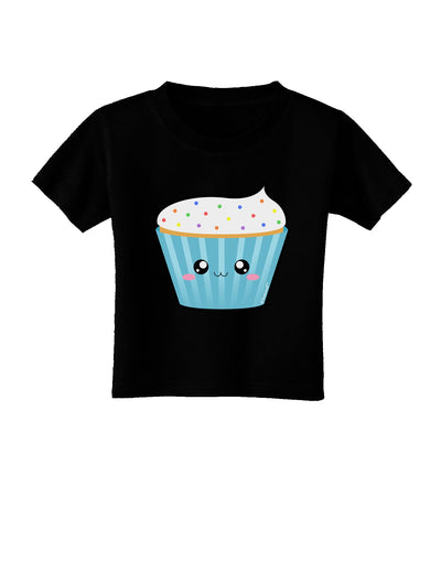 Cute Cupcake with Sprinkles Toddler T-Shirt Dark by TooLoud-Toddler T-Shirt-TooLoud-Black-2T-Davson Sales