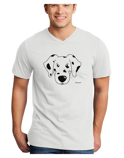 Cute Dalmatian Dog Adult V-Neck T-shirt by TooLoud-Mens V-Neck T-Shirt-TooLoud-White-Small-Davson Sales