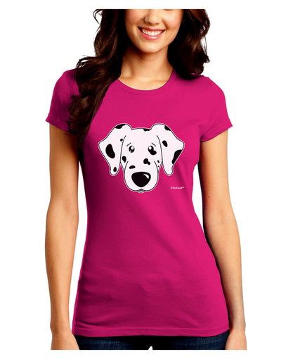 Cute Dalmatian Dog Juniors Crew Dark T-Shirt by TooLoud-T-Shirts Juniors Tops-TooLoud-Hot-Pink-Juniors Fitted Small-Davson Sales