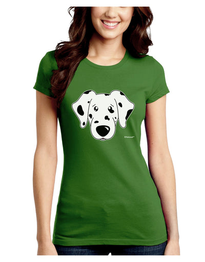 Cute Dalmatian Dog Juniors Crew Dark T-Shirt by TooLoud-T-Shirts Juniors Tops-TooLoud-Kiwi-Green-Juniors Fitted X-Small-Davson Sales