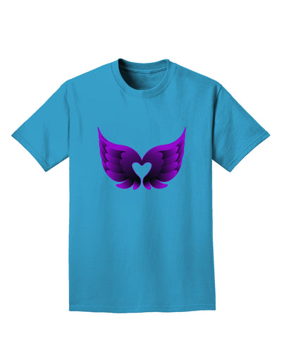 Cute Dark Angel Wings Black and Purple Heart Adult Dark T-Shirt-Mens T-Shirt-TooLoud-Turquoise-Small-Davson Sales