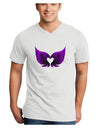 Cute Dark Angel Wings Black and Purple Heart Adult V-Neck T-shirt-Mens V-Neck T-Shirt-TooLoud-White-Small-Davson Sales