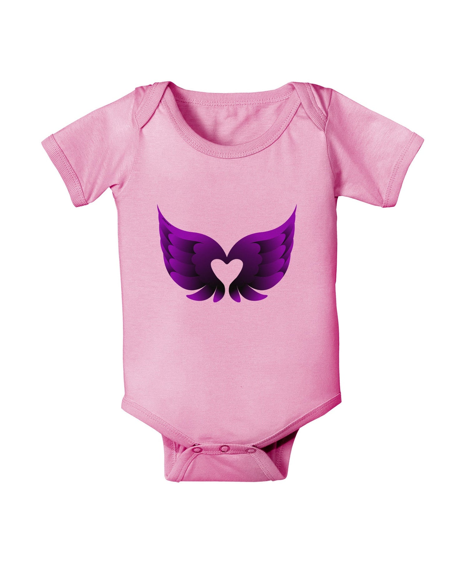 Cute Dark Angel Wings Black and Purple Heart Baby Romper Bodysuit-Baby Romper-TooLoud-Light-Pink-06-Months-Davson Sales