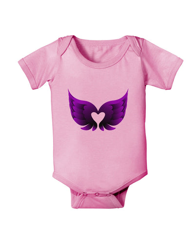 Cute Dark Angel Wings Black and Purple Heart Baby Romper Bodysuit-Baby Romper-TooLoud-Light-Pink-06-Months-Davson Sales