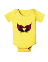 Cute Dark Angel Wings Black and Purple Heart Baby Romper Bodysuit-Baby Romper-TooLoud-Yellow-06-Months-Davson Sales