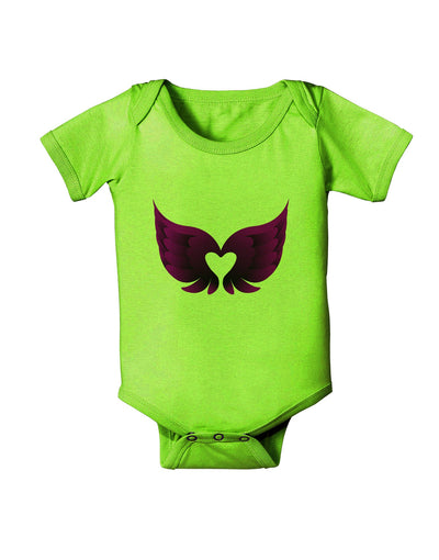 Cute Dark Angel Wings Black and Purple Heart Baby Romper Bodysuit-Baby Romper-TooLoud-Lime-Green-06-Months-Davson Sales