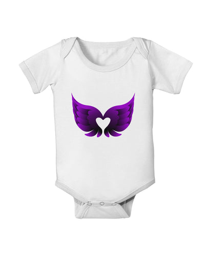 Cute Dark Angel Wings Black and Purple Heart Baby Romper Bodysuit-Baby Romper-TooLoud-White-06-Months-Davson Sales