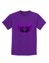 Cute Dark Angel Wings Black and Purple Heart Childrens Dark T-Shirt-Childrens T-Shirt-TooLoud-Purple-X-Small-Davson Sales