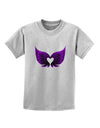 Cute Dark Angel Wings Black and Purple Heart Childrens T-Shirt-Childrens T-Shirt-TooLoud-AshGray-X-Small-Davson Sales