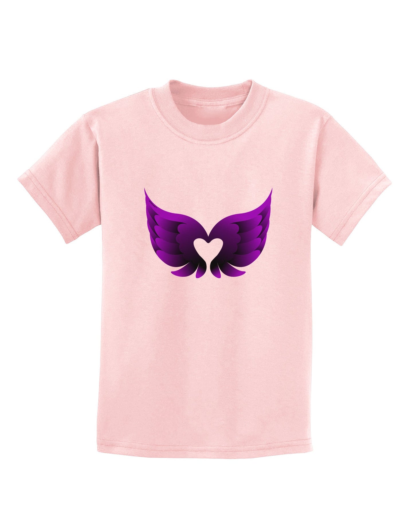 Cute Dark Angel Wings Black and Purple Heart Childrens T-Shirt-Childrens T-Shirt-TooLoud-PalePink-X-Small-Davson Sales