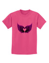 Cute Dark Angel Wings Black and Purple Heart Childrens T-Shirt-Childrens T-Shirt-TooLoud-Sangria-X-Small-Davson Sales