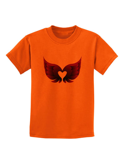 Cute Dark Angel Wings Black and Purple Heart Childrens T-Shirt-Childrens T-Shirt-TooLoud-Orange-X-Small-Davson Sales