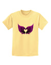 Cute Dark Angel Wings Black and Purple Heart Childrens T-Shirt-Childrens T-Shirt-TooLoud-Daffodil-Yellow-X-Small-Davson Sales