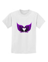 Cute Dark Angel Wings Black and Purple Heart Childrens T-Shirt-Childrens T-Shirt-TooLoud-White-X-Small-Davson Sales