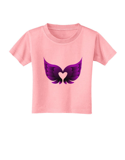 Cute Dark Angel Wings Black and Purple Heart Toddler T-Shirt-Toddler T-Shirt-TooLoud-Candy-Pink-2T-Davson Sales