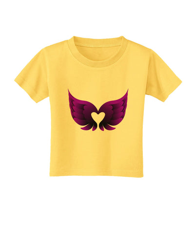 Cute Dark Angel Wings Black and Purple Heart Toddler T-Shirt-Toddler T-Shirt-TooLoud-Yellow-2T-Davson Sales