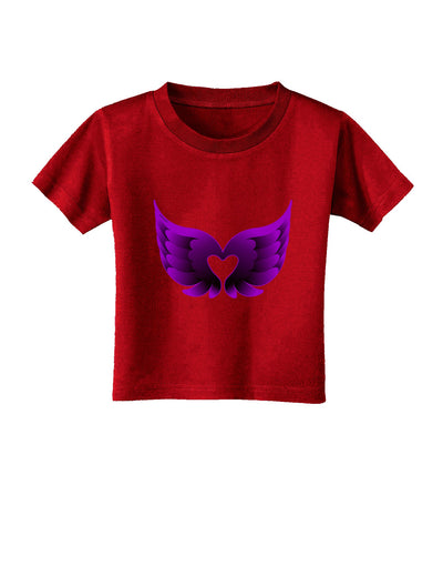 Cute Dark Angel Wings Black and Purple Heart Toddler T-Shirt Dark-Toddler T-Shirt-TooLoud-Clover-Green-2T-Davson Sales