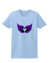 Cute Dark Angel Wings Black and Purple Heart Womens T-Shirt-Womens T-Shirt-TooLoud-Light-Blue-X-Small-Davson Sales