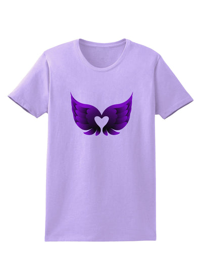 Cute Dark Angel Wings Black and Purple Heart Womens T-Shirt-Womens T-Shirt-TooLoud-Lavender-X-Small-Davson Sales