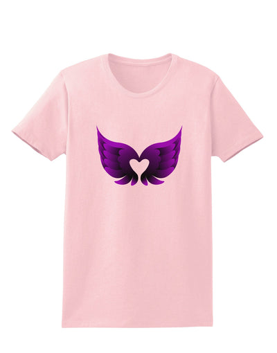 Cute Dark Angel Wings Black and Purple Heart Womens T-Shirt-Womens T-Shirt-TooLoud-PalePink-X-Small-Davson Sales