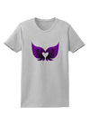 Cute Dark Angel Wings Black and Purple Heart Womens T-Shirt-Womens T-Shirt-TooLoud-AshGray-X-Small-Davson Sales