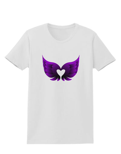 Cute Dark Angel Wings Black and Purple Heart Womens T-Shirt-Womens T-Shirt-TooLoud-White-X-Small-Davson Sales