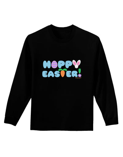 Cute Decorative Hoppy Easter Design Adult Long Sleeve Dark T-Shirt by TooLoud-TooLoud-Black-Small-Davson Sales