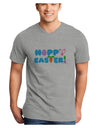 Cute Decorative Hoppy Easter Design Adult V-Neck T-shirt by TooLoud-Mens V-Neck T-Shirt-TooLoud-HeatherGray-Small-Davson Sales