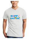 Cute Decorative Hoppy Easter Design Adult V-Neck T-shirt by TooLoud-Mens V-Neck T-Shirt-TooLoud-White-Small-Davson Sales