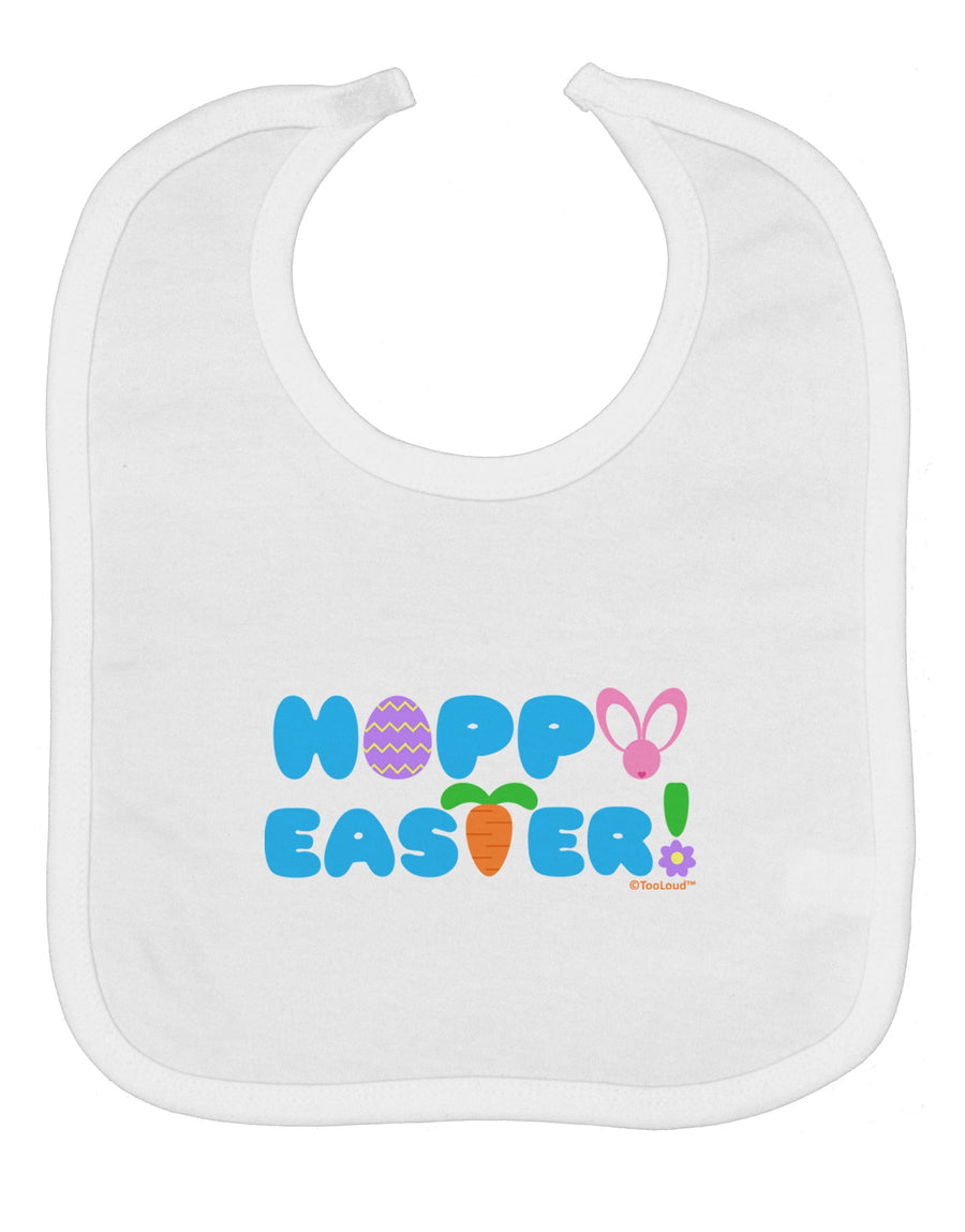 Cute Decorative Hoppy Easter Design Baby Bib by TooLoud