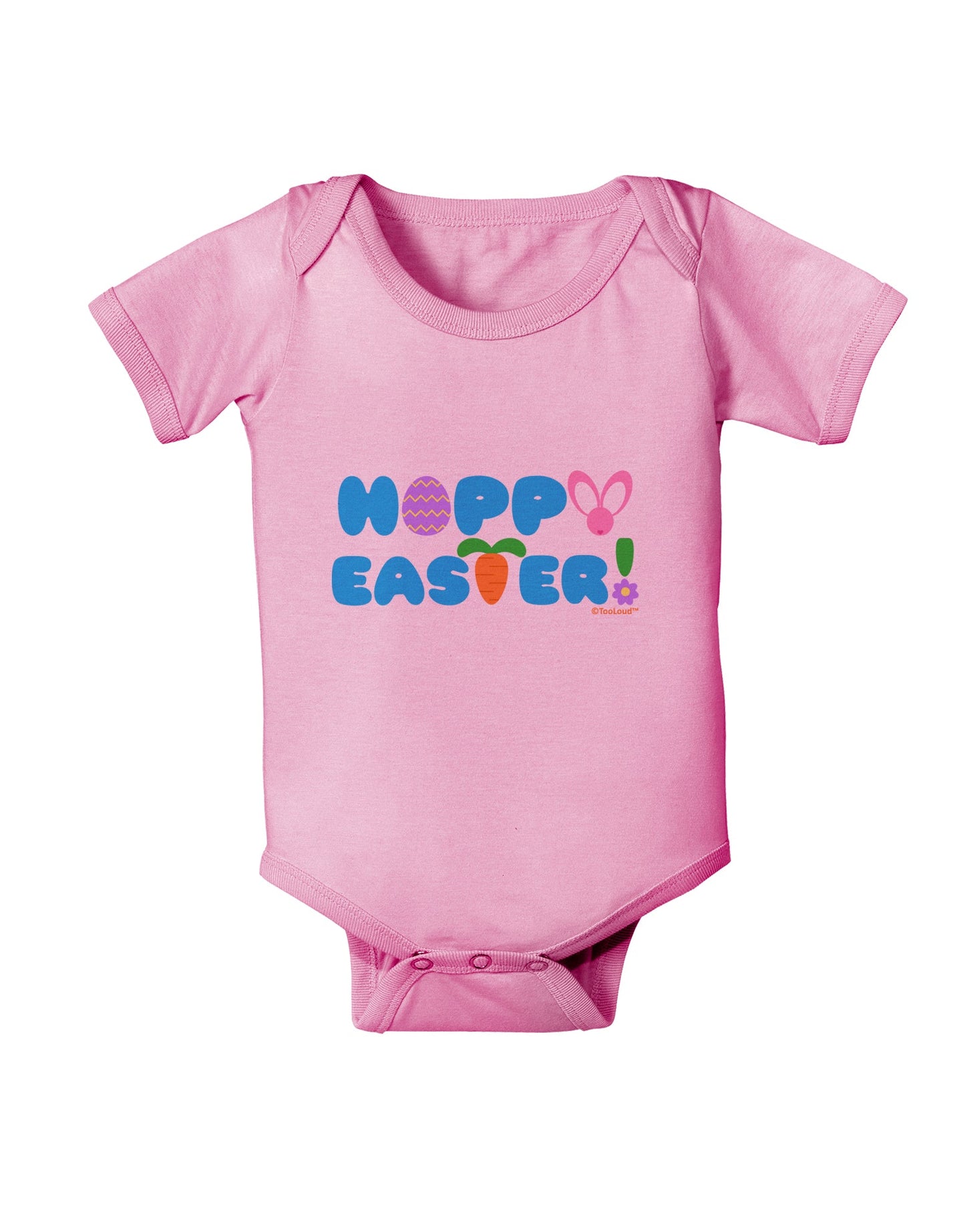 Cute Decorative Hoppy Easter Design Baby Romper Bodysuit by TooLoud-Baby Romper-TooLoud-Light-Pink-06-Months-Davson Sales