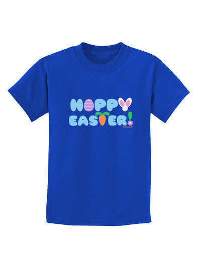 Cute Decorative Hoppy Easter Design Childrens Dark T-Shirt by TooLoud-Childrens T-Shirt-TooLoud-Royal-Blue-X-Small-Davson Sales