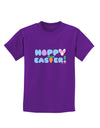 Cute Decorative Hoppy Easter Design Childrens Dark T-Shirt by TooLoud-Childrens T-Shirt-TooLoud-Purple-X-Small-Davson Sales